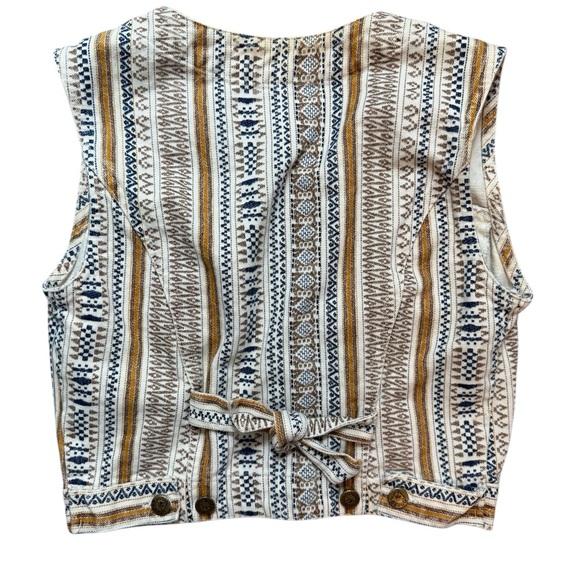 VINTAGE Guess by Georges Marciano Boho Southwestern Denim Vest-Made in USA-Small - Picture 5 of 12